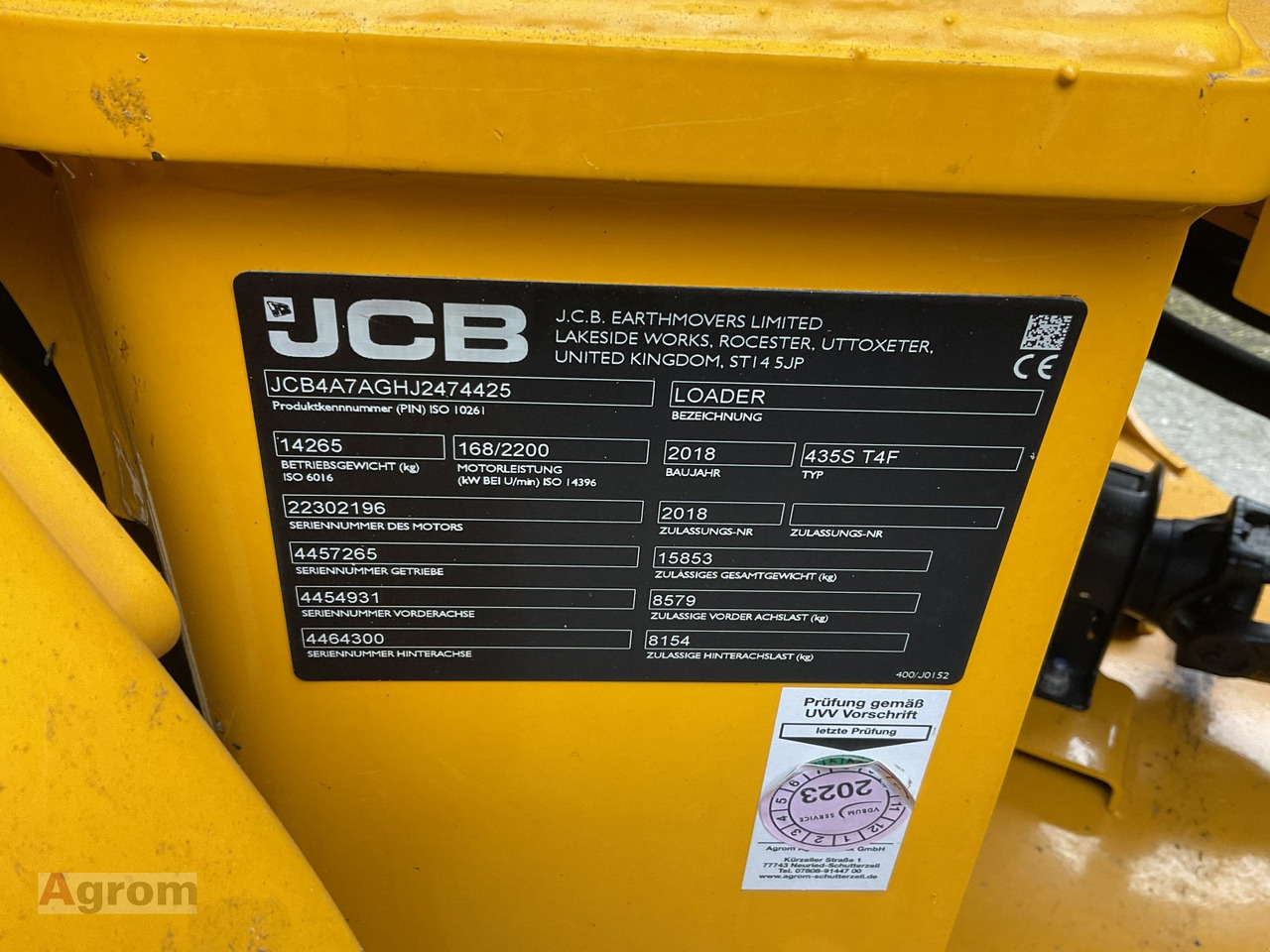 Wiellader JCB 435 S Agri HighLift