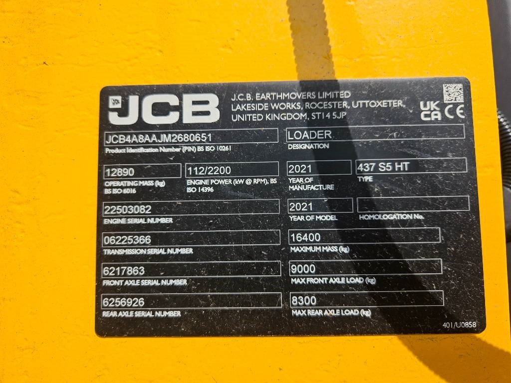 Wiellader JCB 437 S5 HT Loadmaster vaaka
