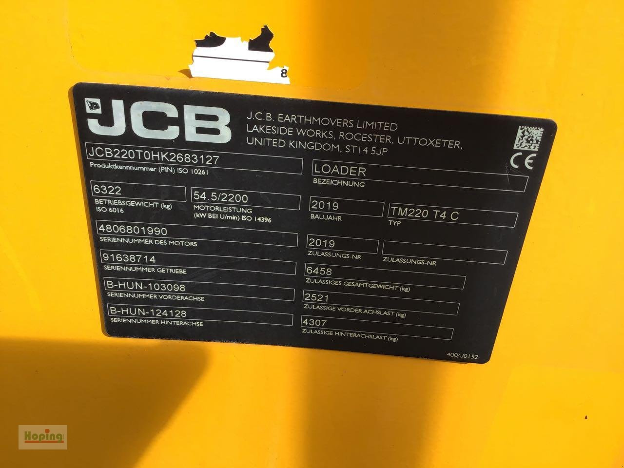 Wiellader JCB TM220