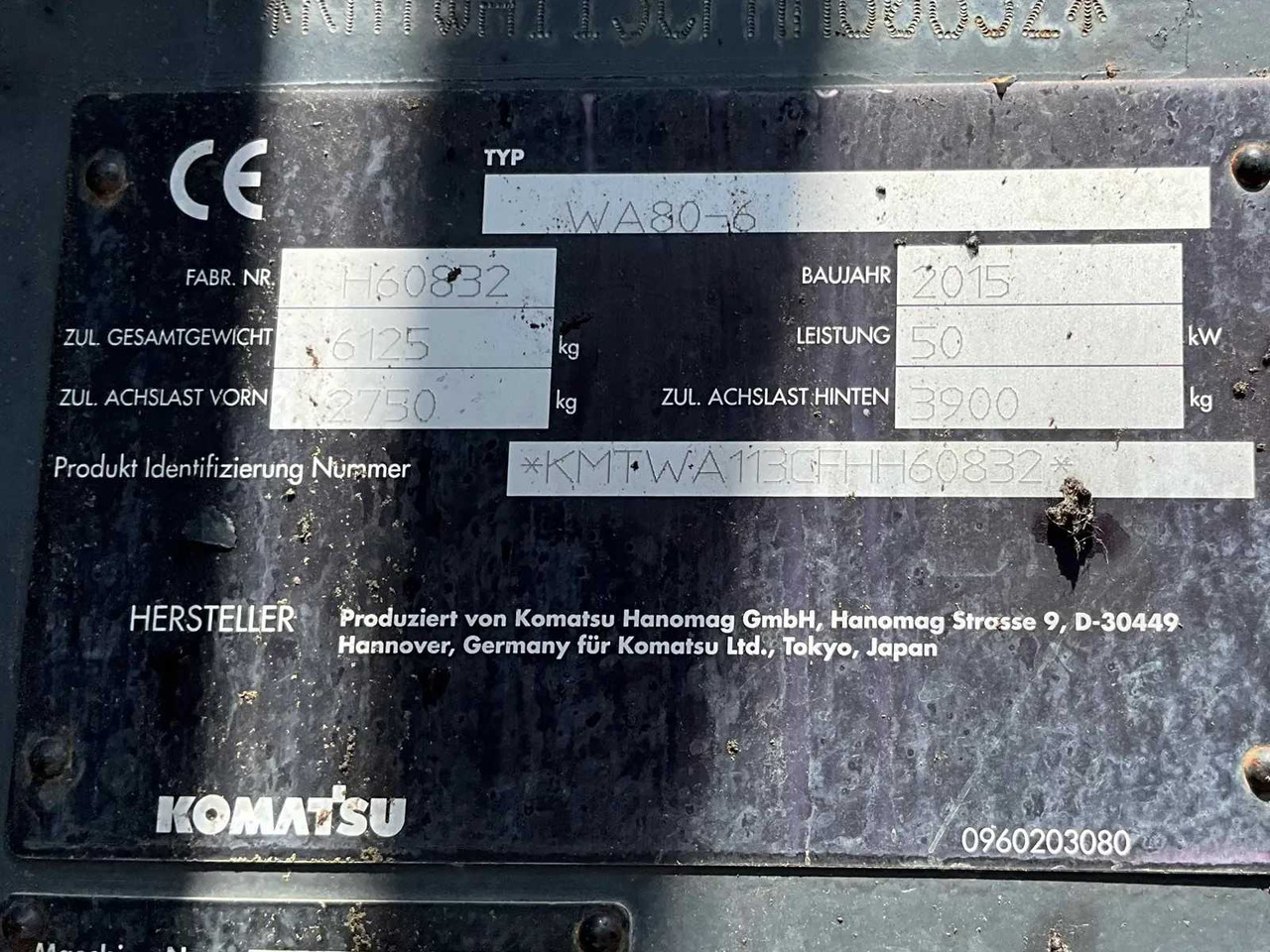 Wiellader KOMATSU WA80-6 2015 WHEEL LOADER