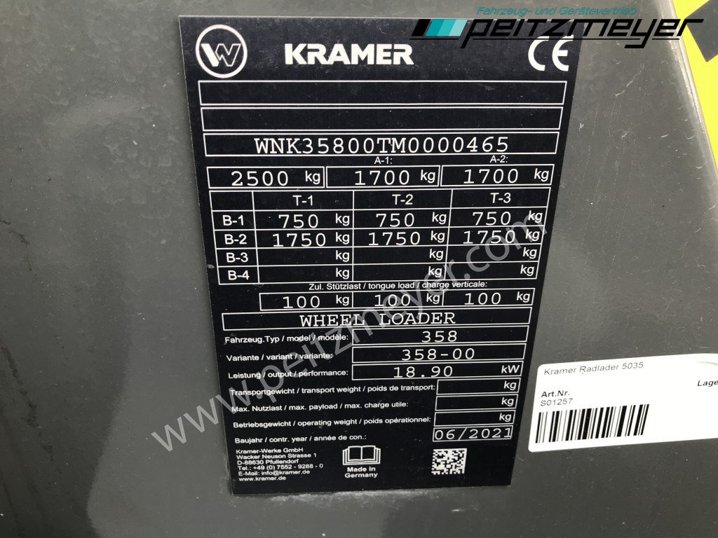 Wiellader KRAMER RADLADER 5035 / 358 Schaufel+Palettengabel