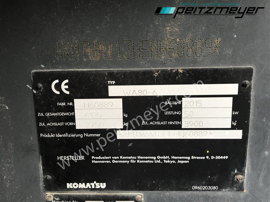 Wiellader Komatsu RADLADER WA 80-6 Palettengabel und Standardschaufel