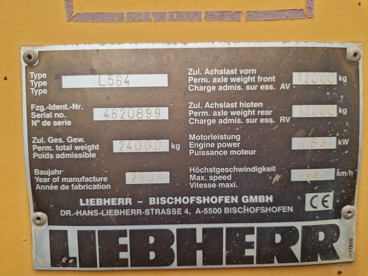 Wiellader LIEBHERR L564 N/S: 4620899 (2001)