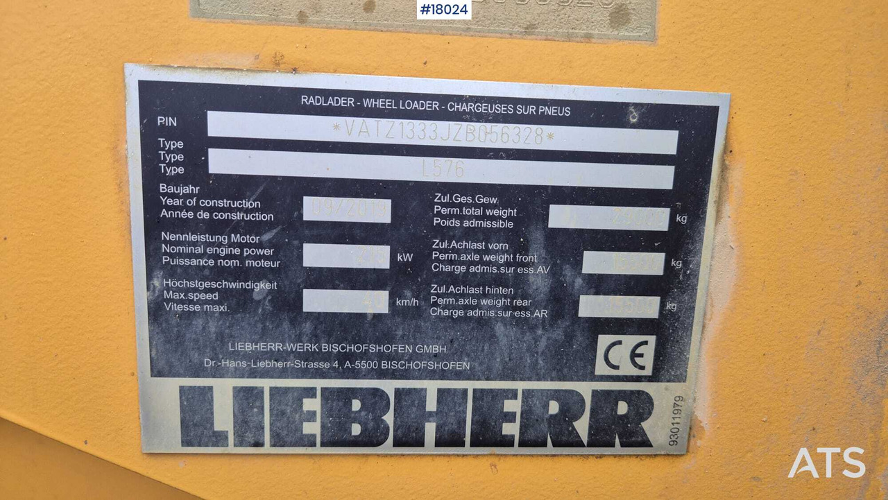 Wiellader LIEBHERR L576 xPower wheel loader (2019)