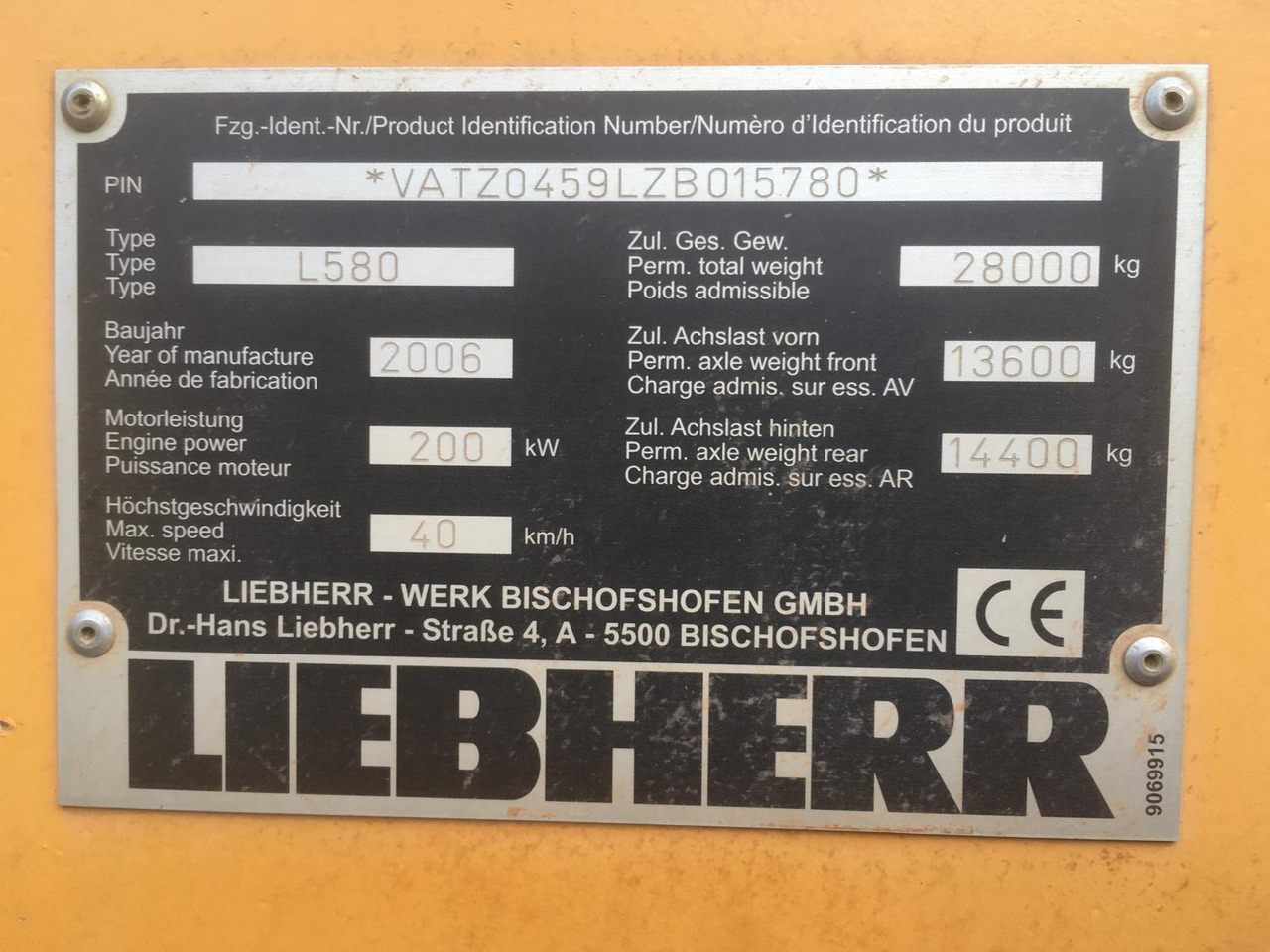 Wiellader Liebherr L 580 2 plus 2