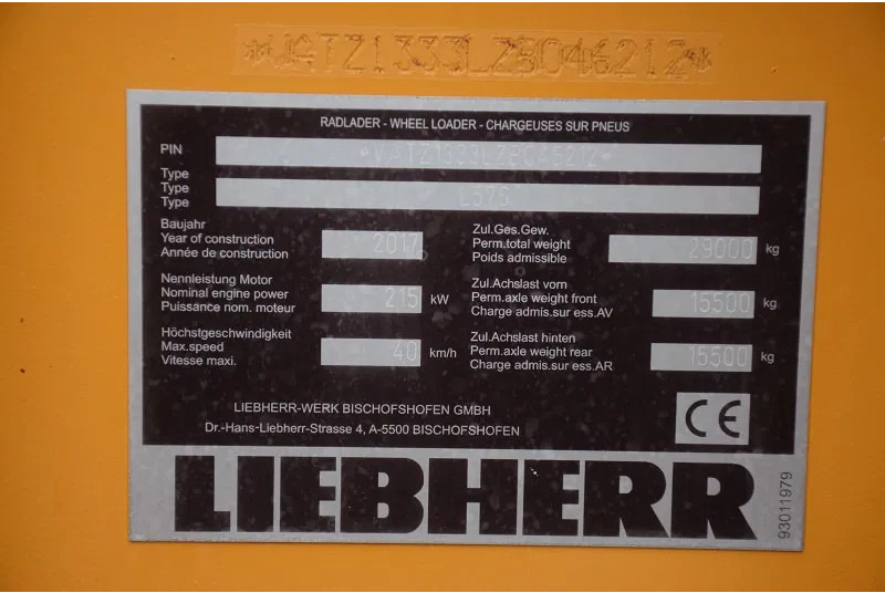 Wiellader Liebherr Liebherr L576 X power -stock id93