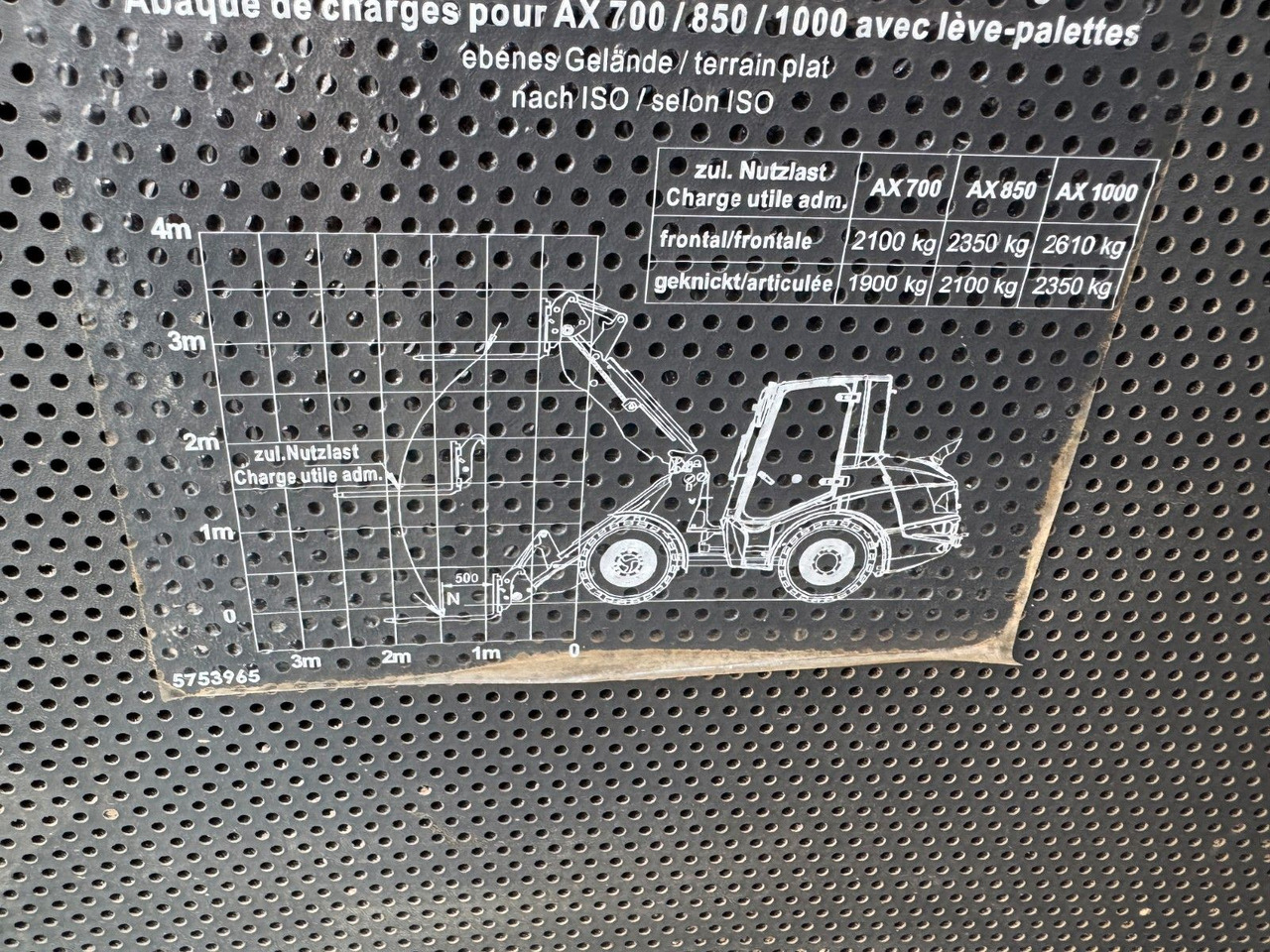 Wiellader MECALAC AX850 / nur 671h / 11.2022 / Gabel / Schaufel