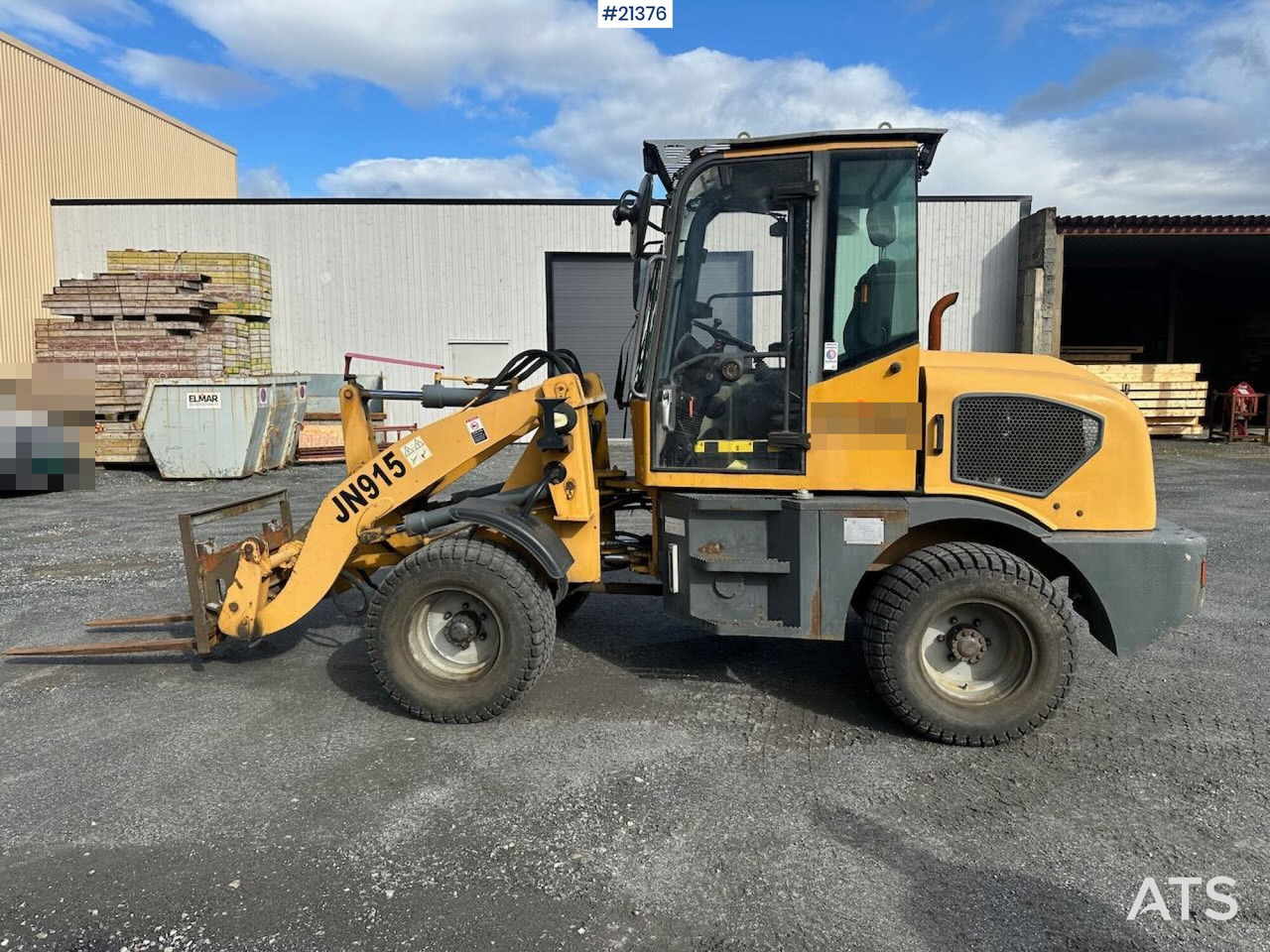 Wiellader Sino JN 915 hjullaster m/ skuffe og pallegafler. Sertifisert!