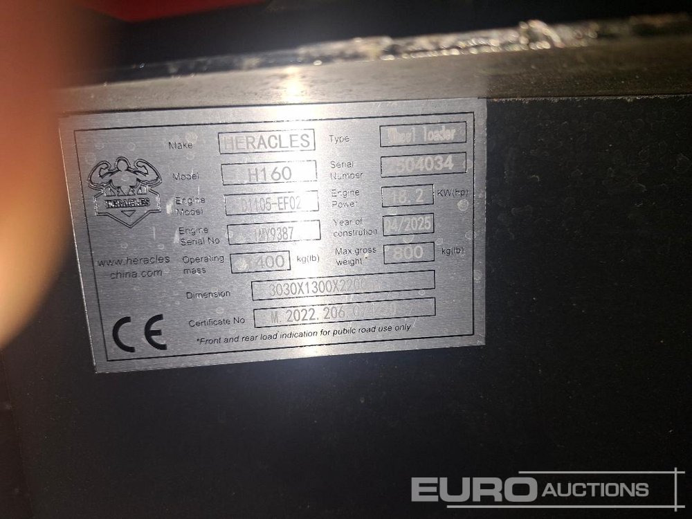 Wiellader Unused 2025 Heracles H160