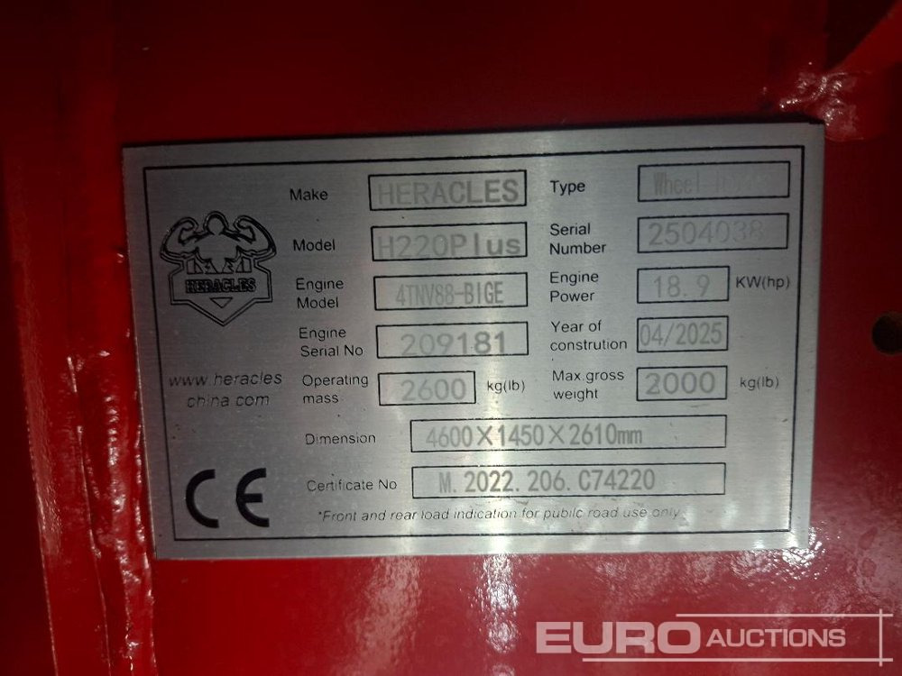 Wiellader Unused 2025 Heracles H220