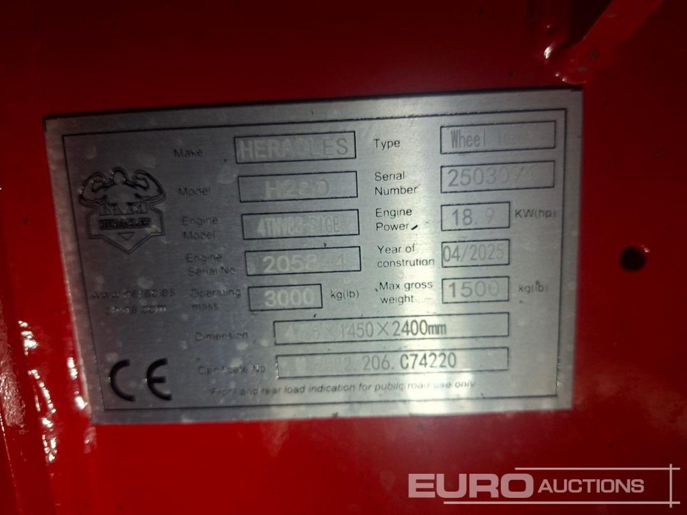 Wiellader Unused 2025 Heracles H280