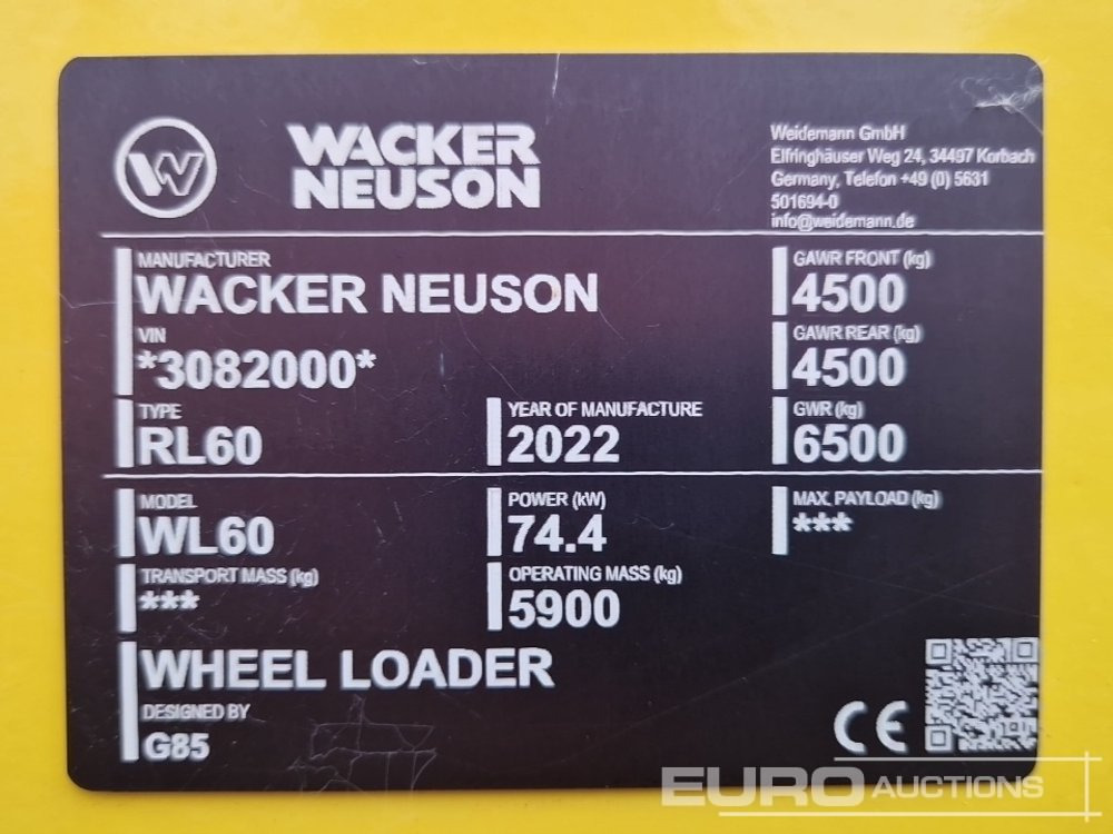 Wiellader Unused Wacker Neuson WL60