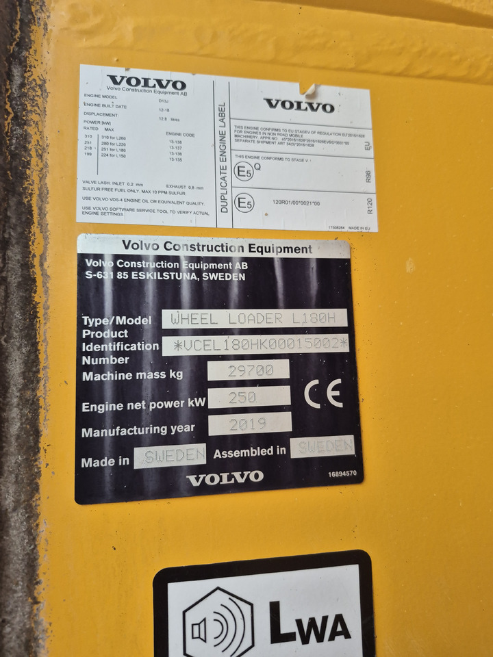 Wiellader VOLVO L180H