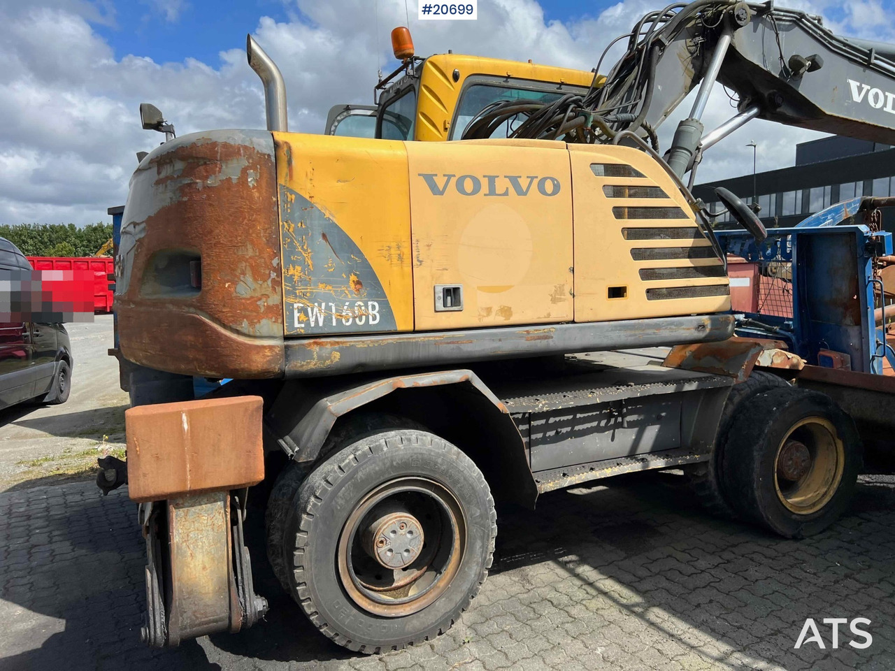 Wiellader Volvo EW160B hjulmaskin m/ støtte bein og skjær