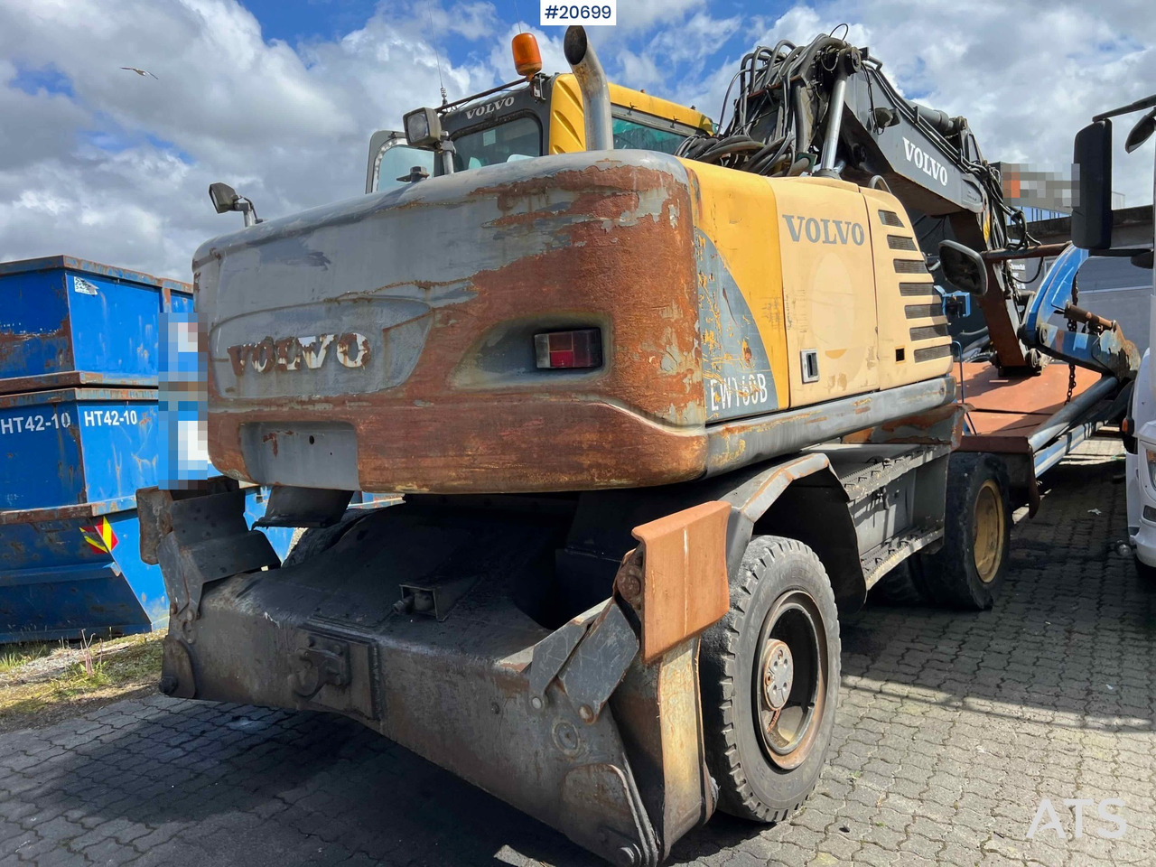 Wiellader Volvo EW160B hjulmaskin m/ støtte bein og skjær