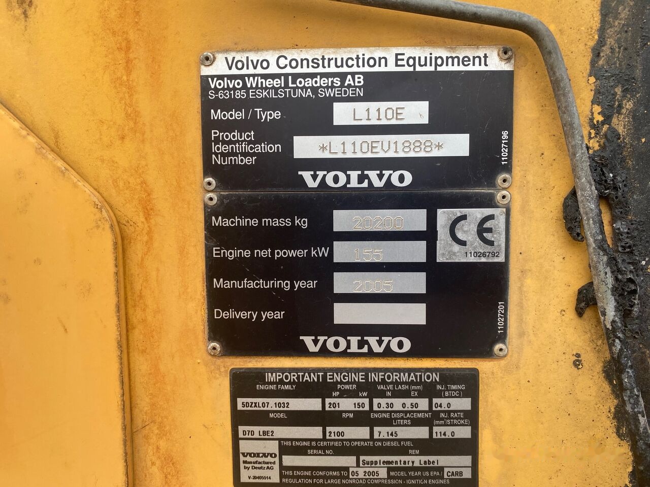 Wiellader Volvo L110E PIESE DIN DEZMEMBRARI