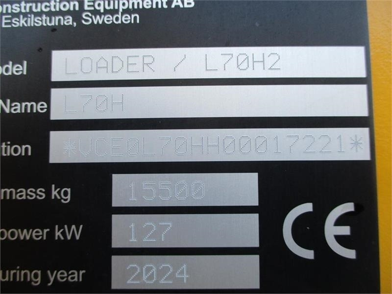 Wiellader Volvo L 70 H H2 BEMÆRK MED GARANTI FRA VOLVO FREM TIL DE