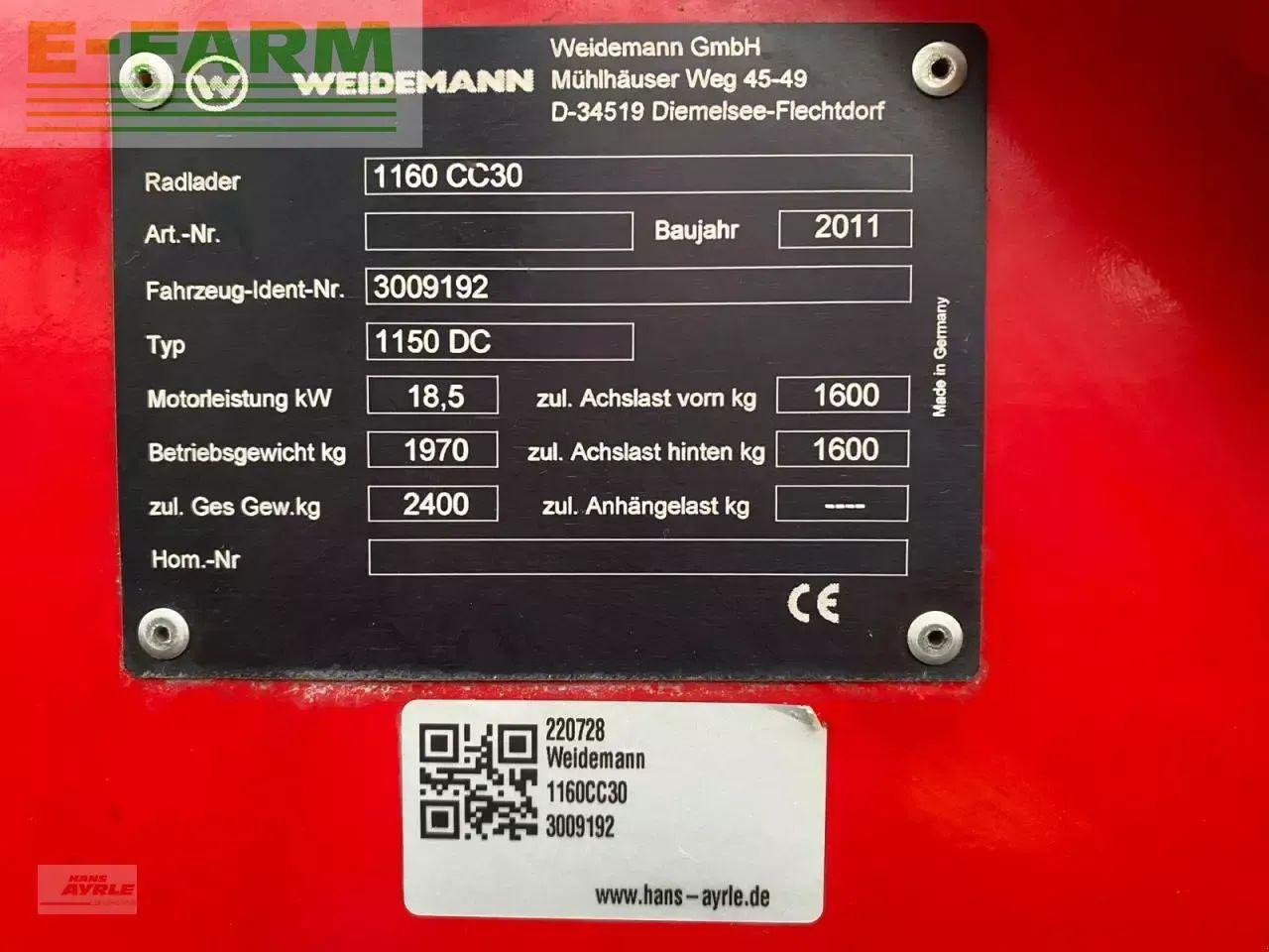 Wiellader Weidemann 1160cc30