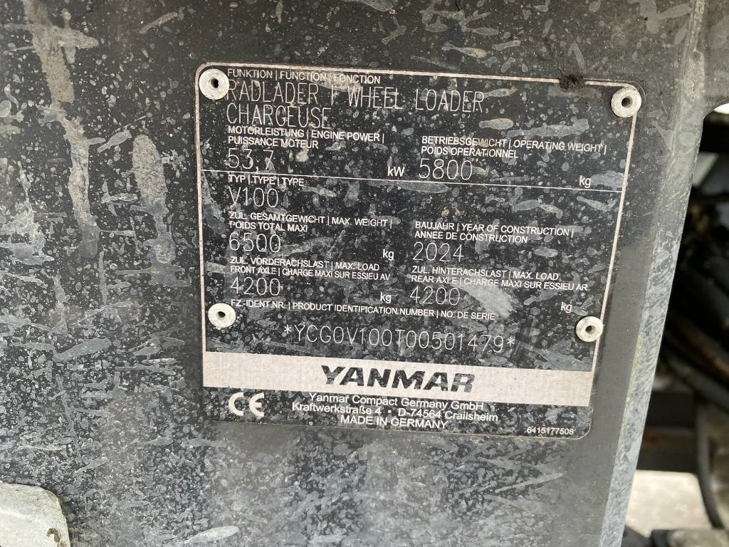 Wiellader Yanmar V 100 / Certificat CE endommagée