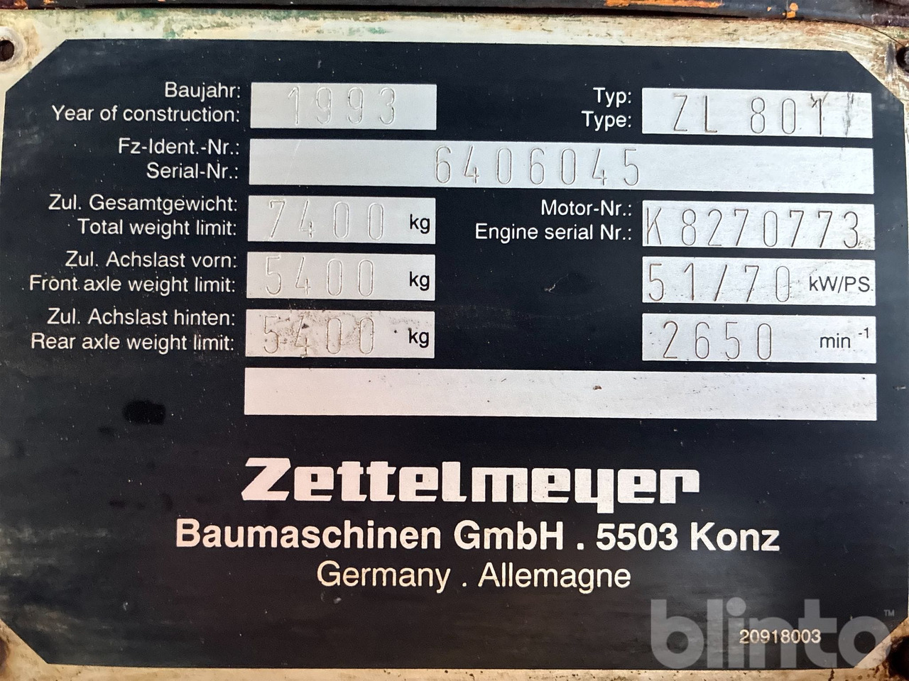 Wiellader Zettelmeyer 801