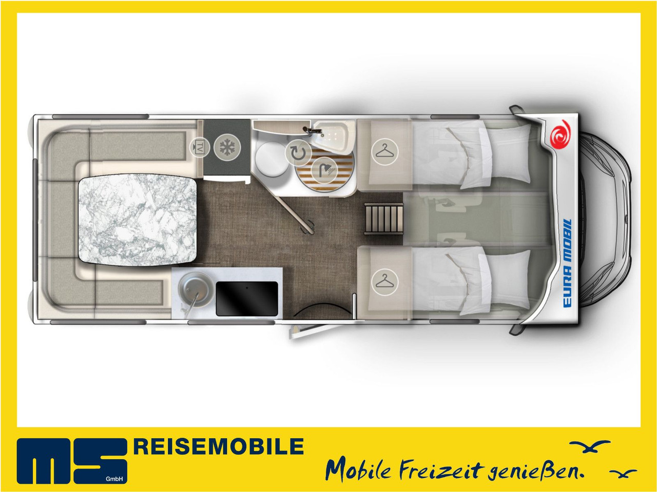 Alkoof camper Eura Mobil ACTIVA ONE 650 HS /MODELL 2025/ HECKSITZGRUPPE