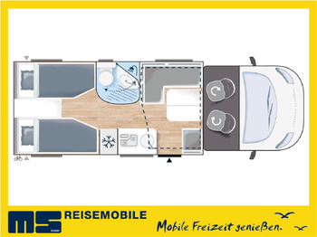 Half integraal camper  Chausson 627 TITANIUM / EINZELBETTEN & 2P. HUBBETT