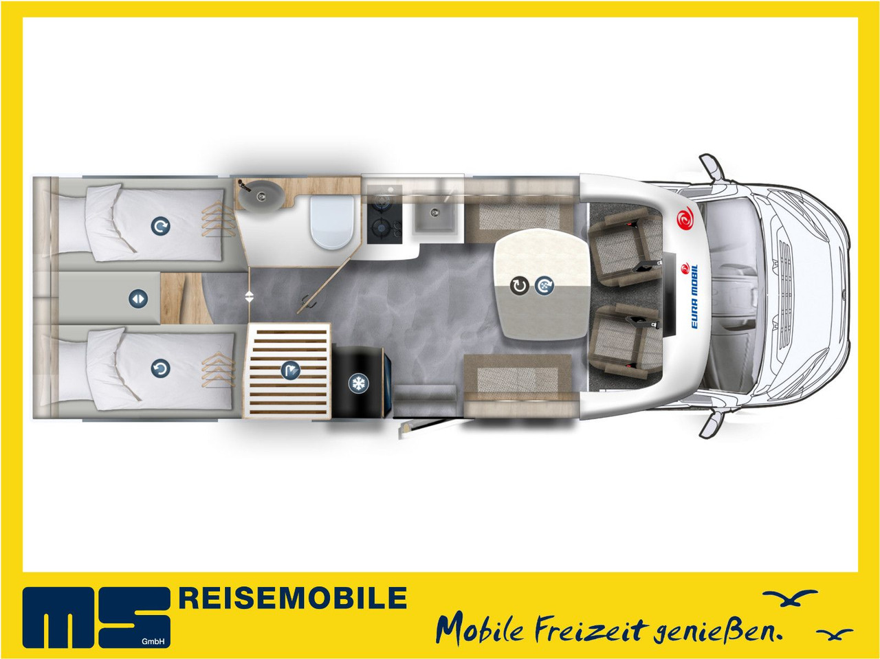 Half integraal camper Eura Mobil PROFILA T 720 EF - 101 EDITION / EINZELBETTEN