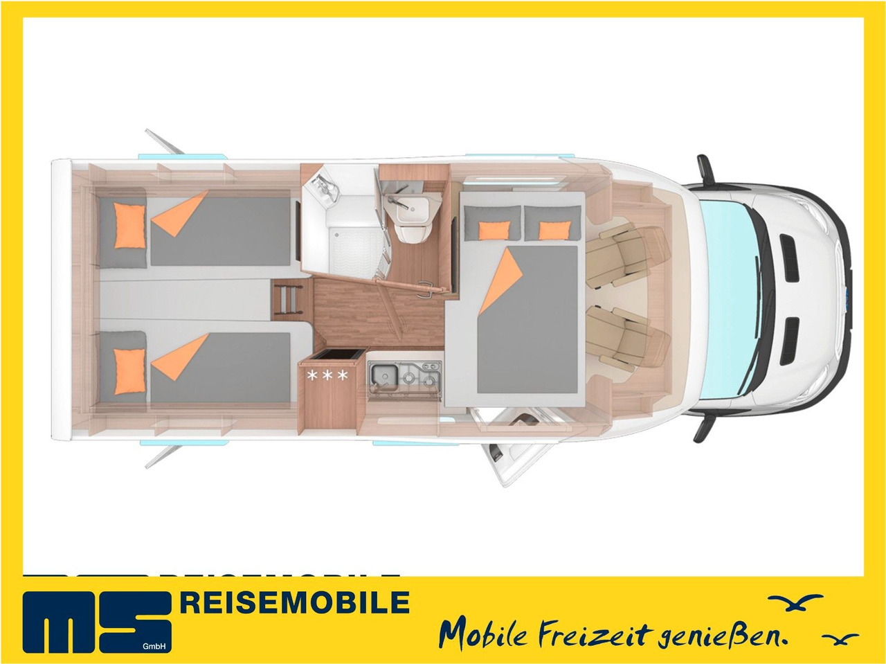 Half integraal camper Weinsberg CARASUITE 650 MEG /155PS /EINZELBETTEN & HUBBETT