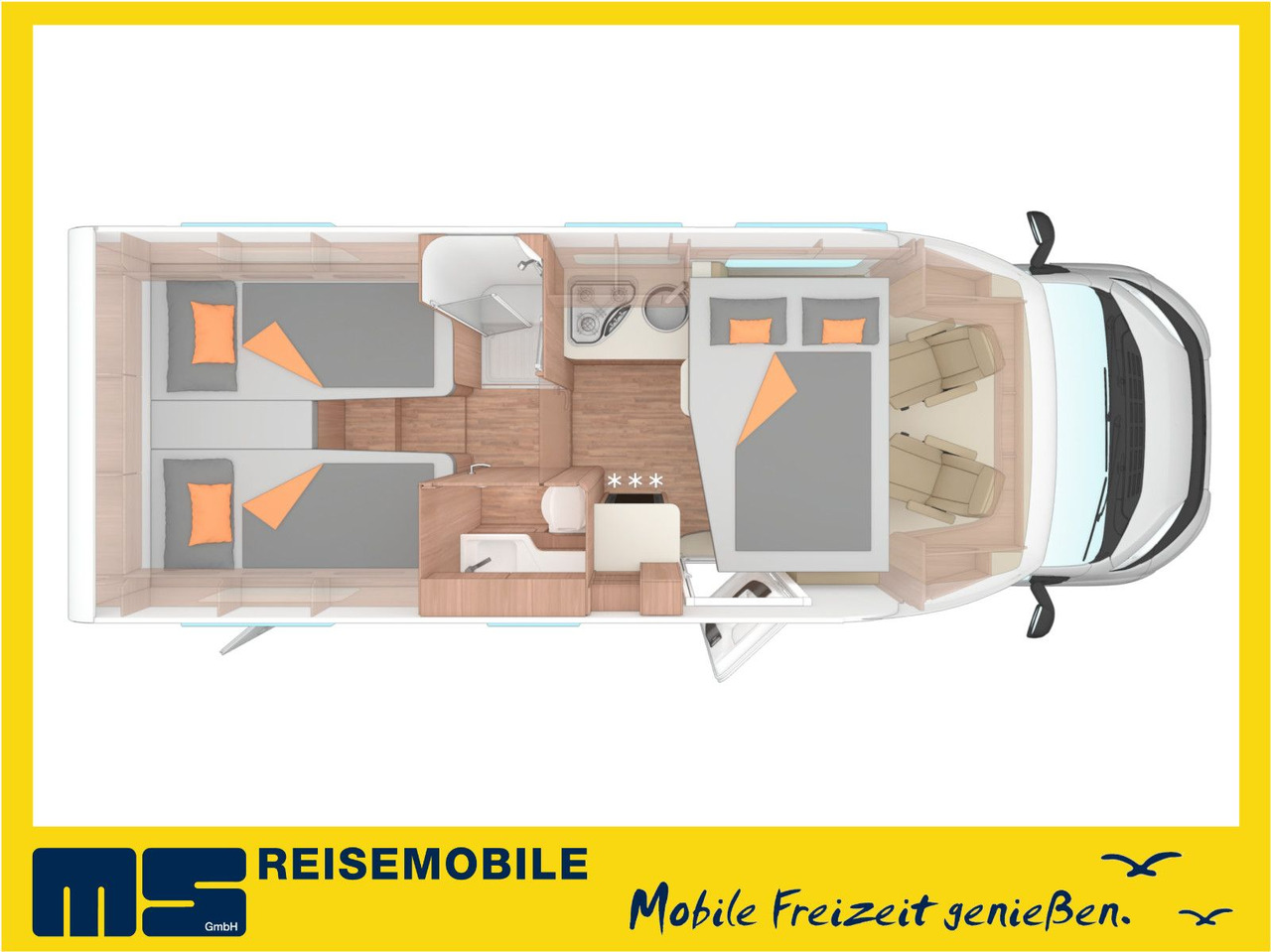 Half integraal camper Weinsberg CARASUITE 700 MEG /155PS /EINZELBETTEN & RAUMBAD
