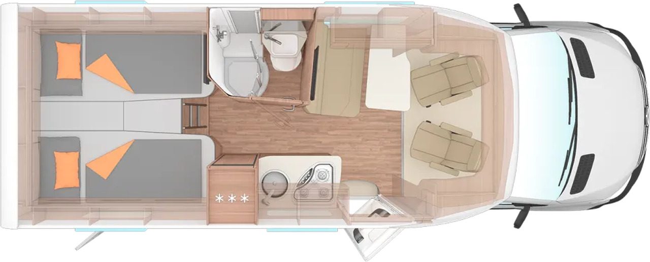 Half integraal camper Weinsberg CaraCompact 640 MEG EDITION [PEPPER] Hot Pepper-Paket