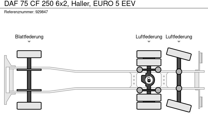Vuilniswagen DAF 75 CF 250 6x2, Haller, EURO 5 EEV: afbeelding 16