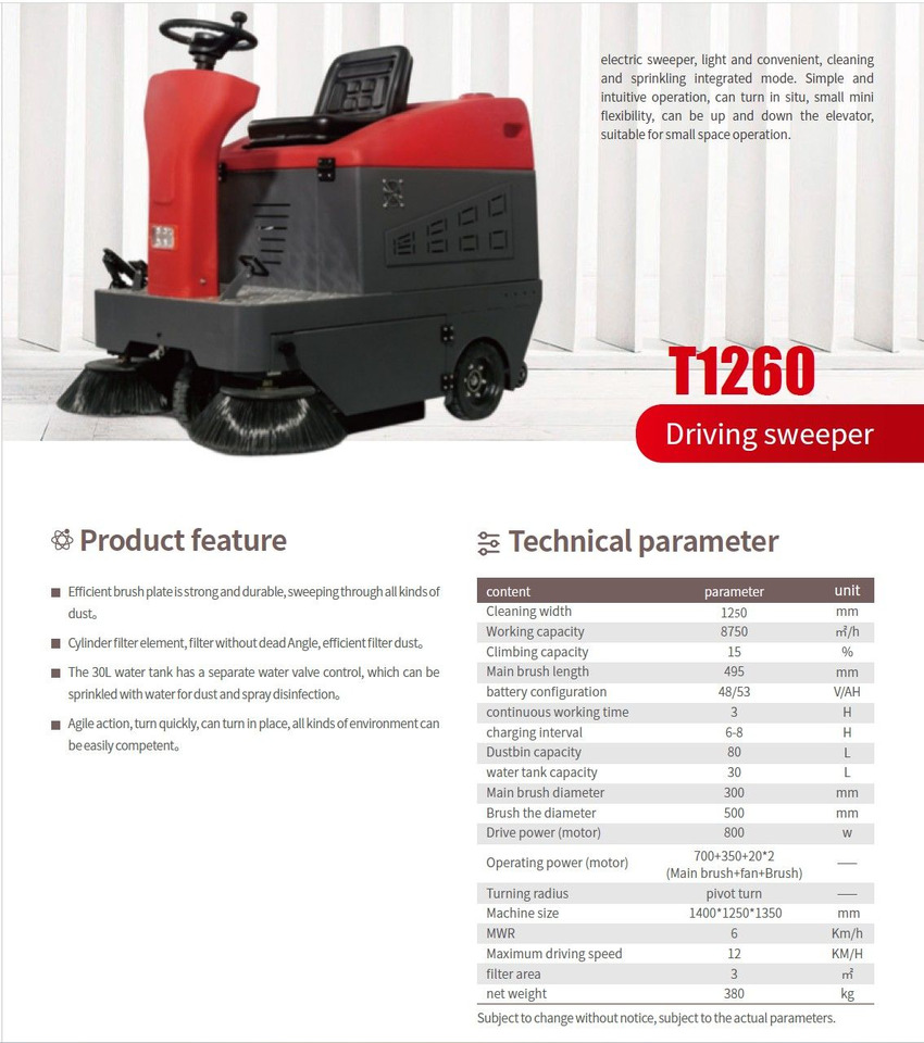 Industriële veegmachine EP T1260