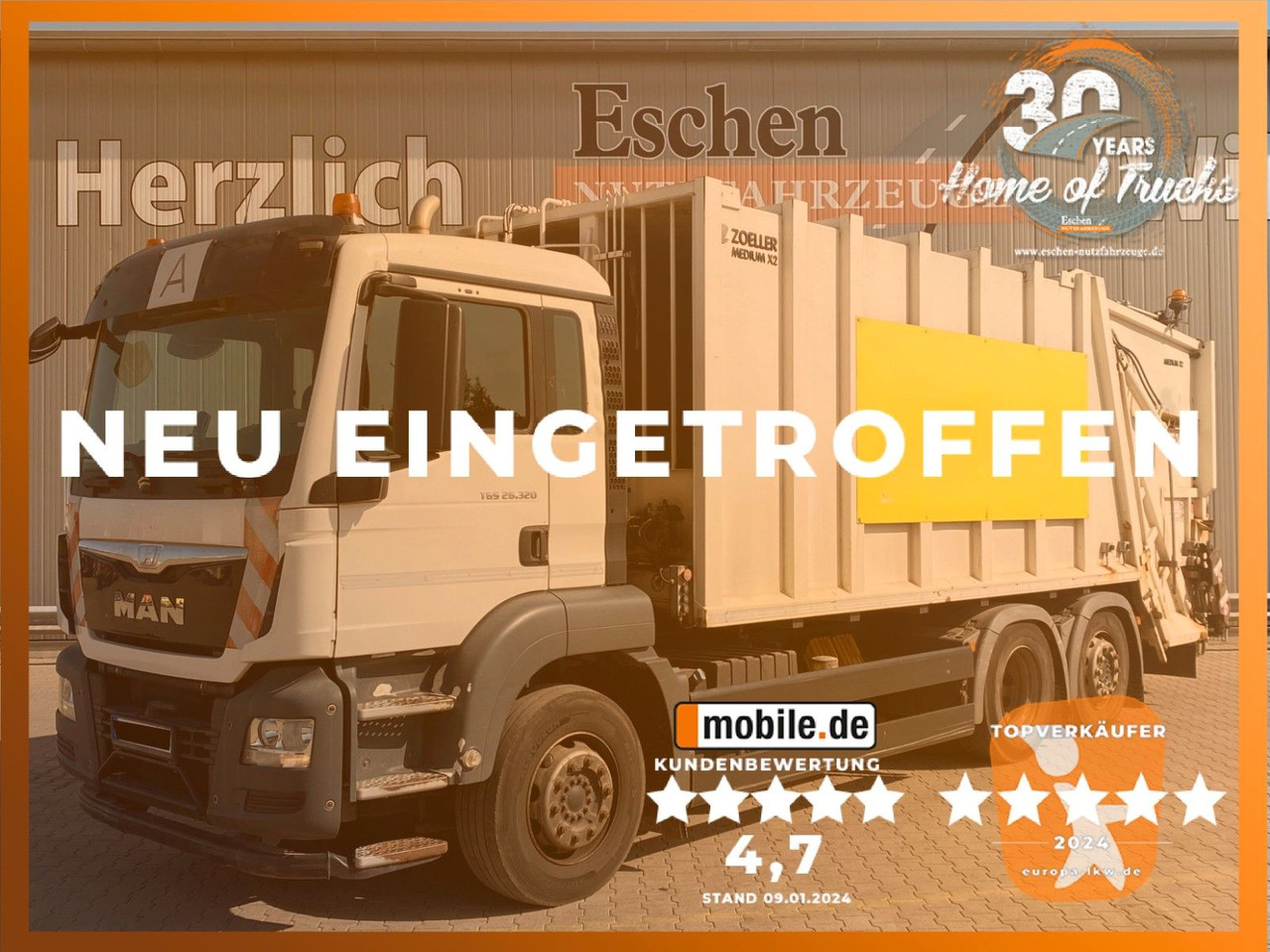Vuilniswagen MAN TGS 26.320 6x2-4 | Zöller Medium X2EC24*3x Sitze