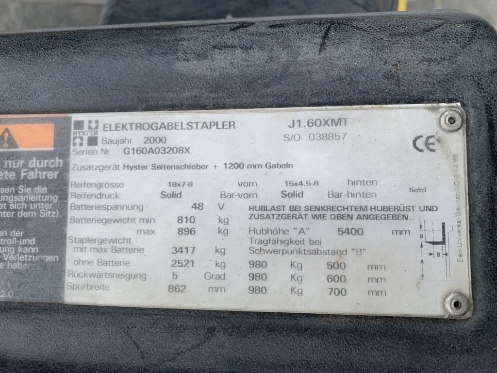 Elektrische heftruck Hyster J1.60XMT