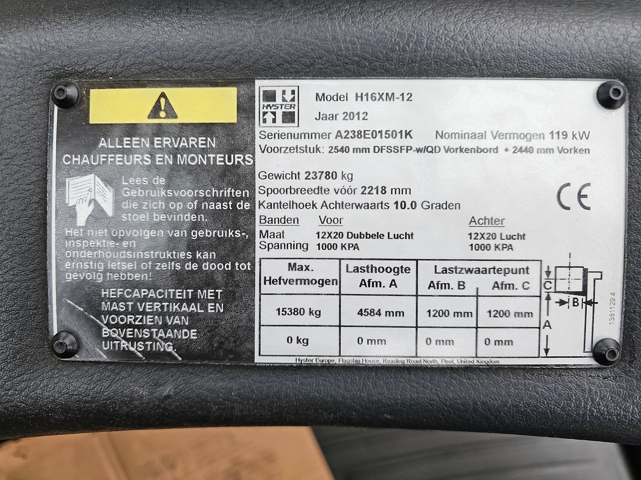 Heftruck Hyster H16XM-12