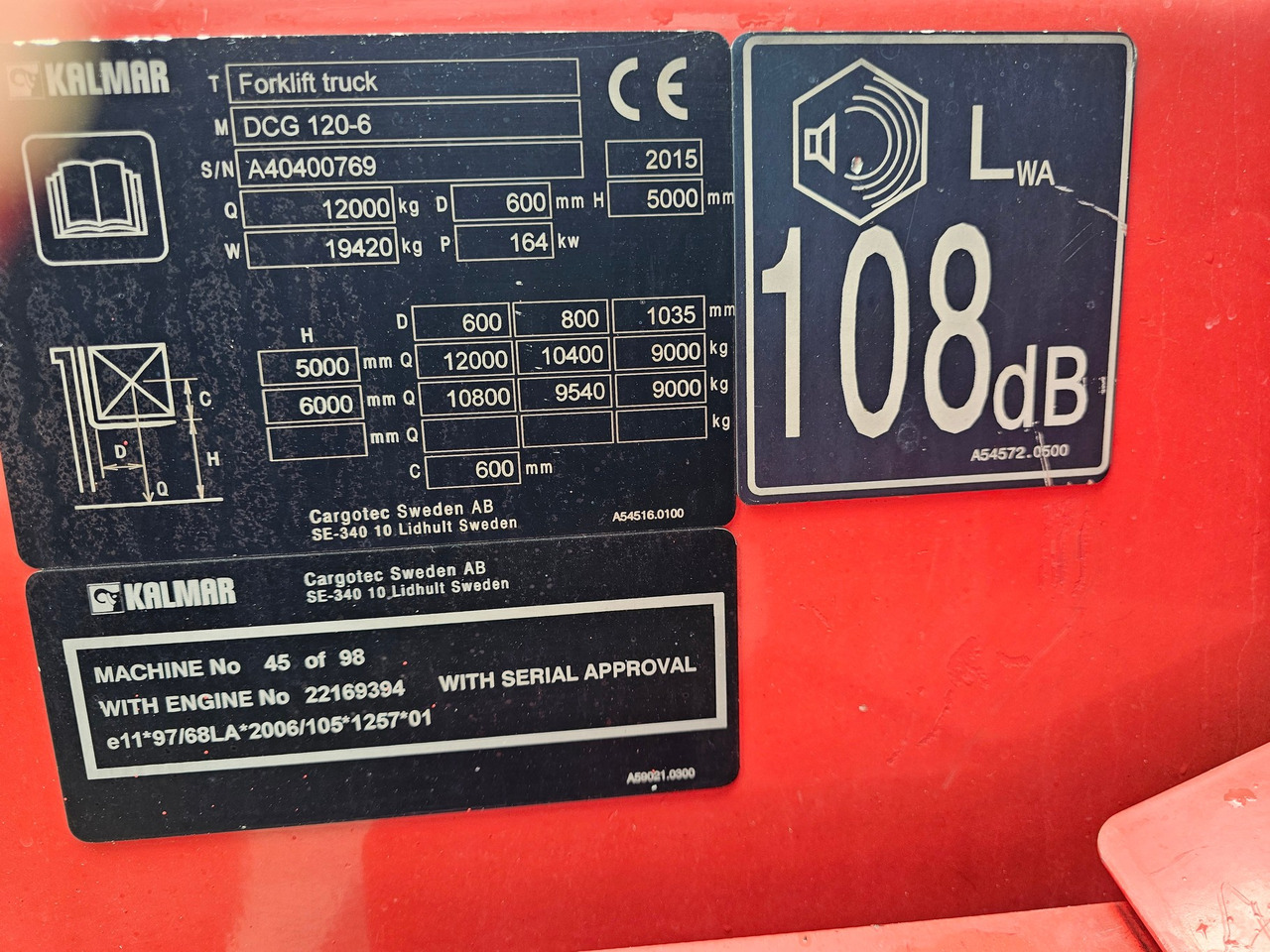 Heftruck Kalmar DCG 120-6 Diesel