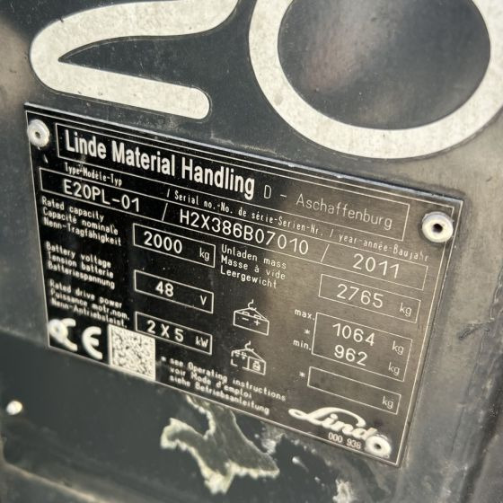 Elektrische heftruck Linde E20PL (386): afbeelding 15