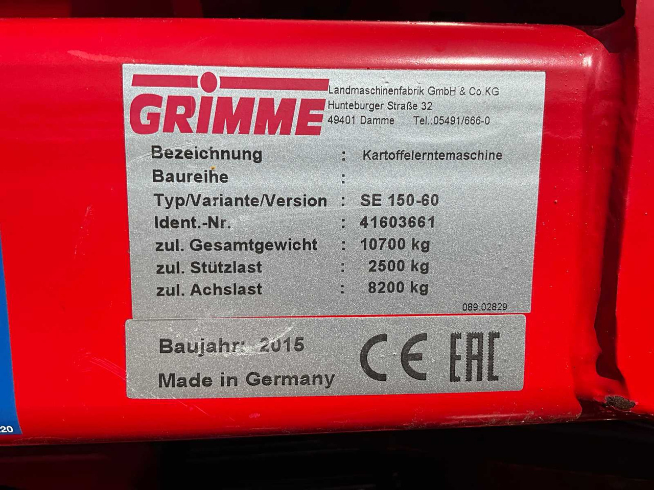 Aardappelrooier Grimme SE 150-60