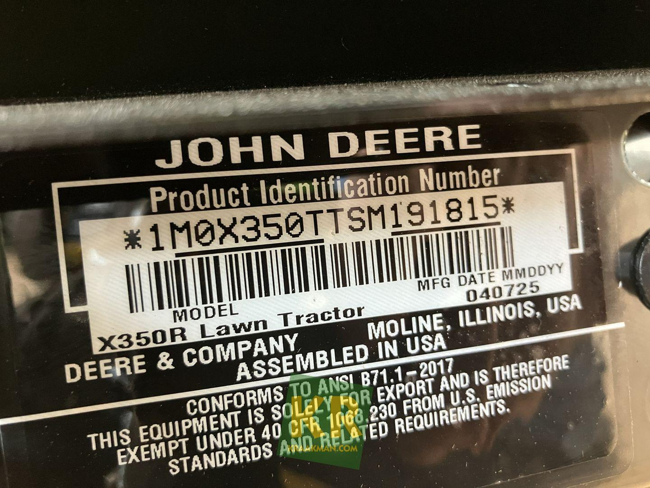 Gazonmaaier John Deere X350R