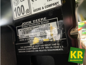 Verpachting X107 John Deere  - Gazonmaaier