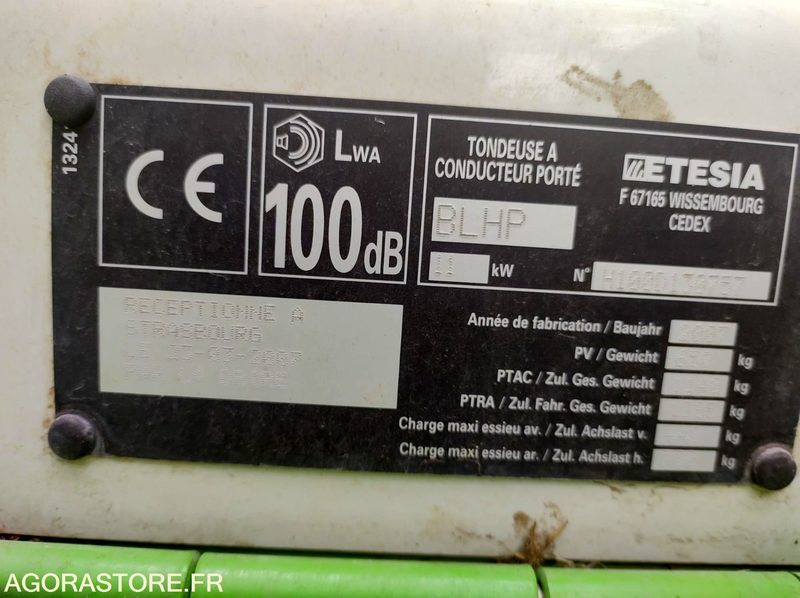 Gazonmaaier tondeuse  Etesia H100 BLHP