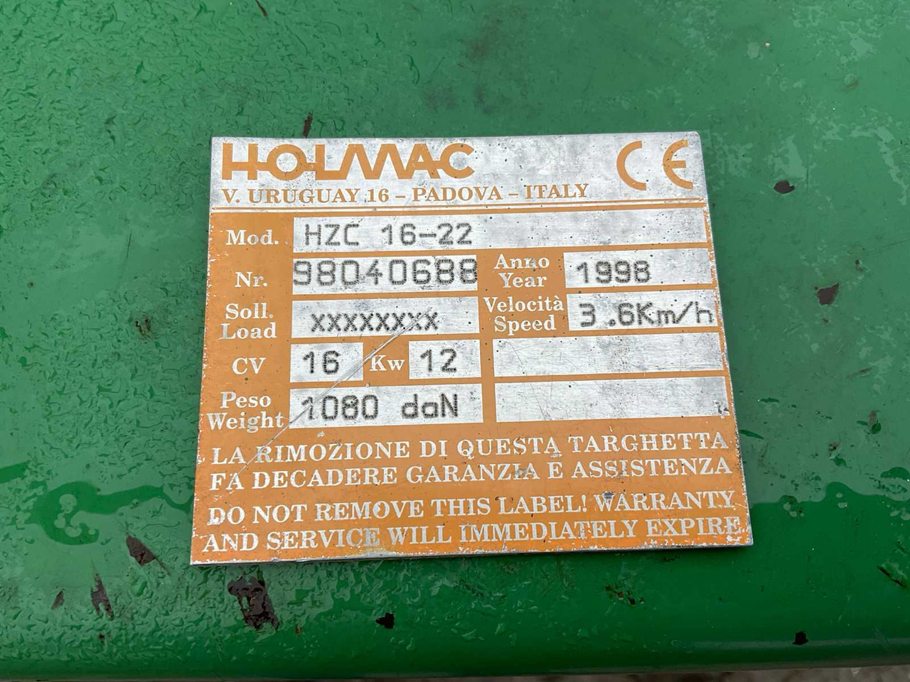 Landbouwmachine Holmac HZC 16-22