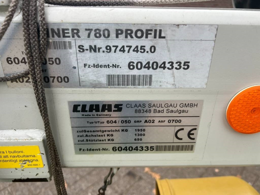 Hooischudder Claas Liner 780 Profil