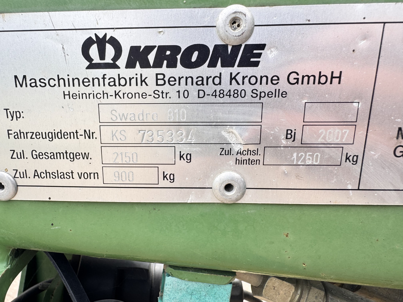 Hooischudder KRONE Swadro 810