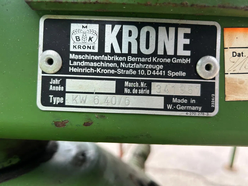 Hooischudder Krone KW 6.40 schudder schuilstelling hooibouw 6 elements