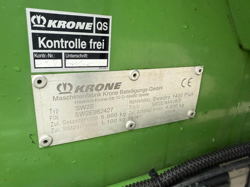 Hooischudder Krone Swadro 1400 Plus 4 rotorhark Zwiller