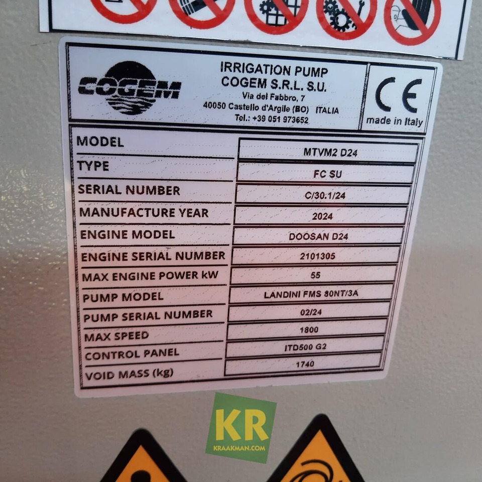 Irrigatiesysteem Cogem D24 FMS80/3 motorpompset