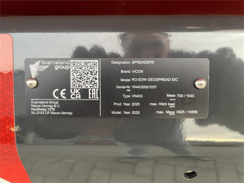 Kunstmeststrooier Vicon RO-EDW GEO SPREAD 1875 IDC