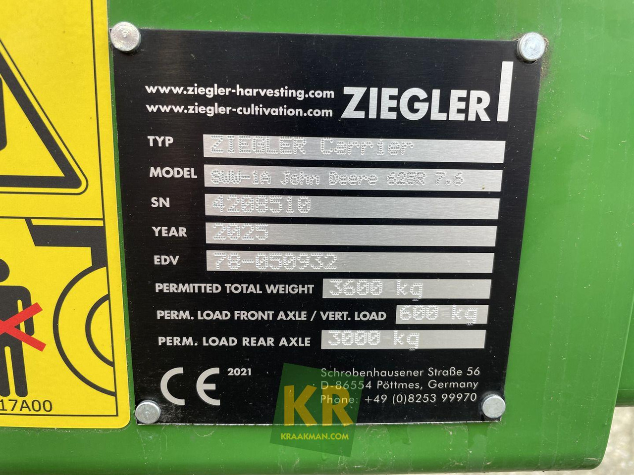 Landbouwaanhanger SWW Ziegler