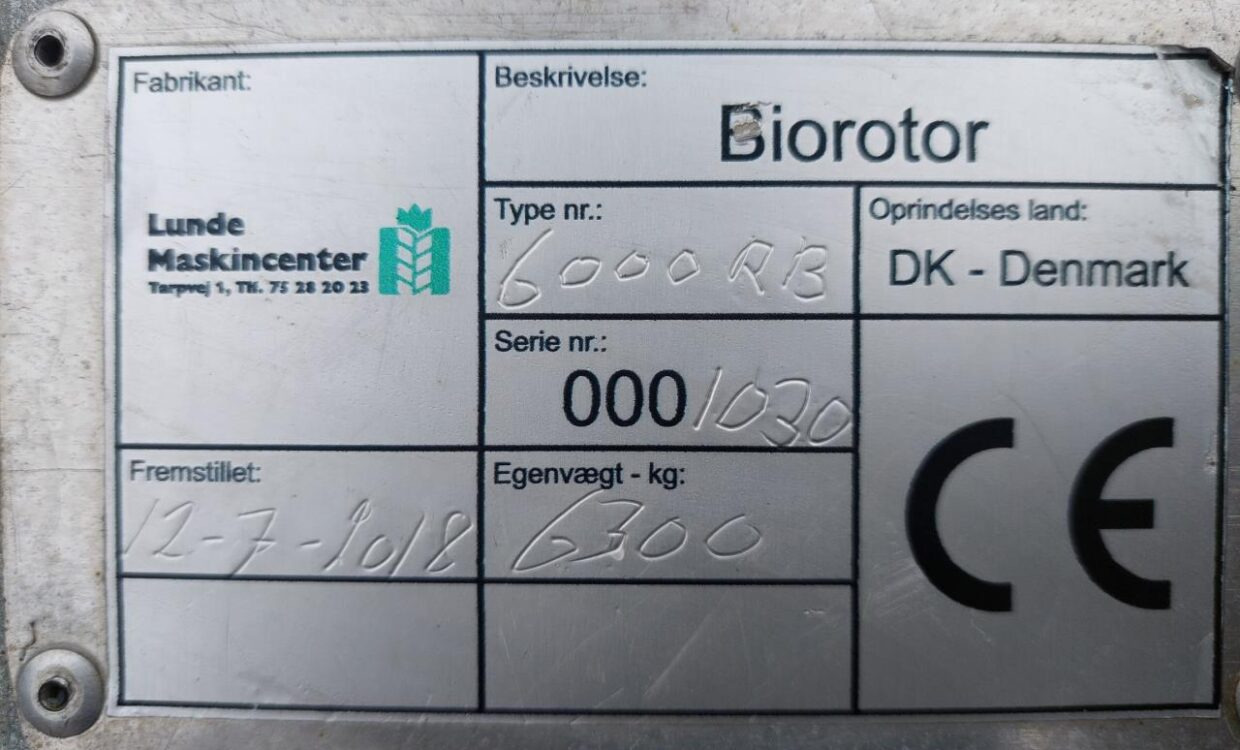 Eg Lunde Maskincenter BioRotor 6000 RB: afbeelding 15